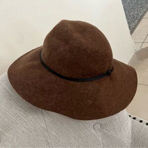 WOMEN WIDE BRIM WOOL CAMEL FLOPPY HAT